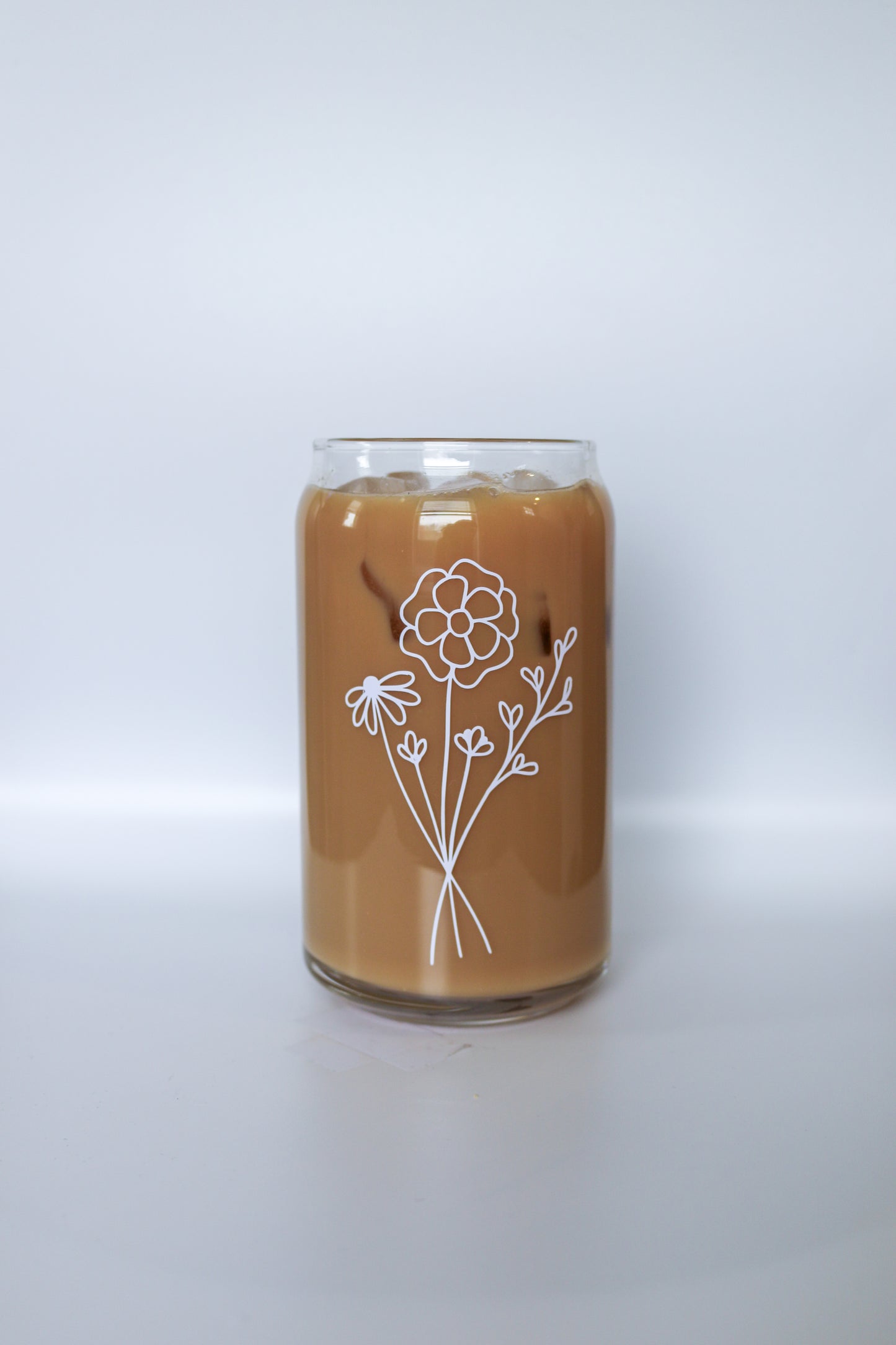 Floral Bouquet Glass Can
