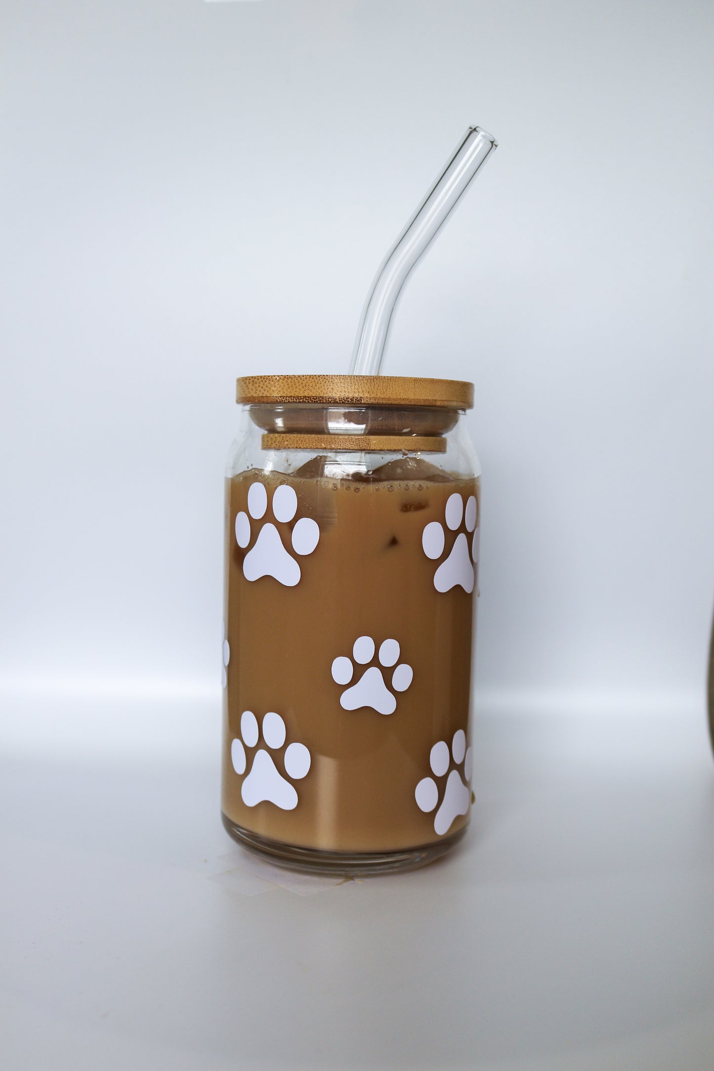 Paw Print Glass Can