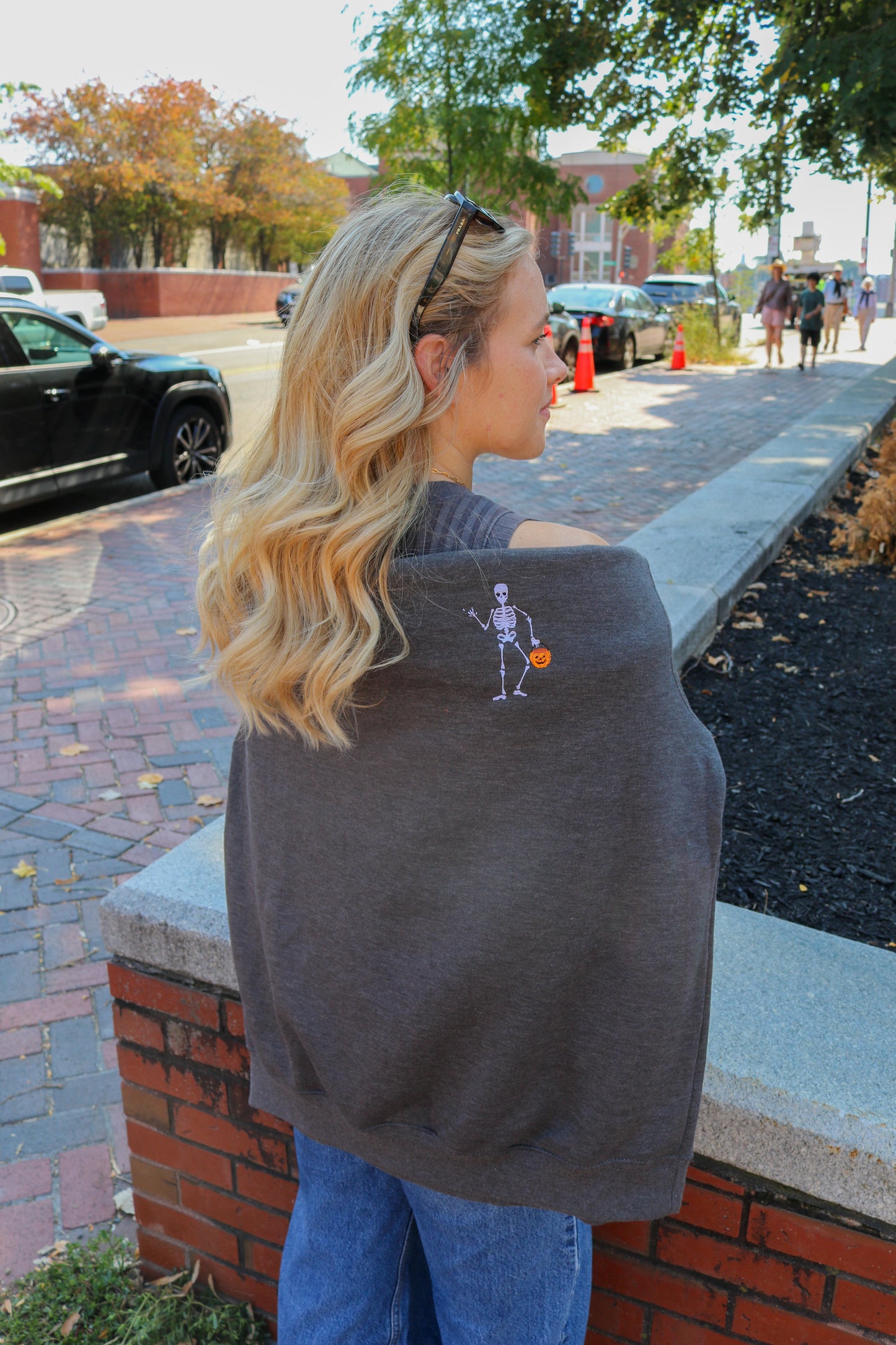 Embroidered Skeleton Crewneck