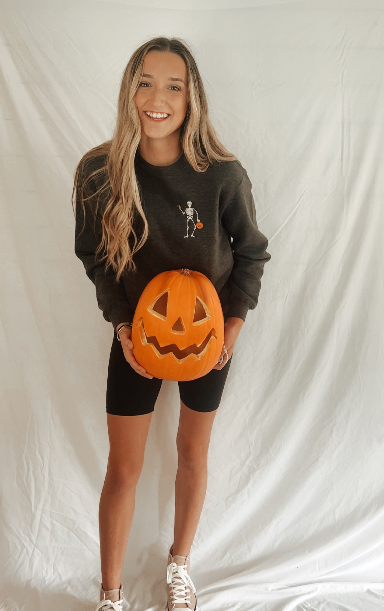 Embroidered Skeleton Crewneck