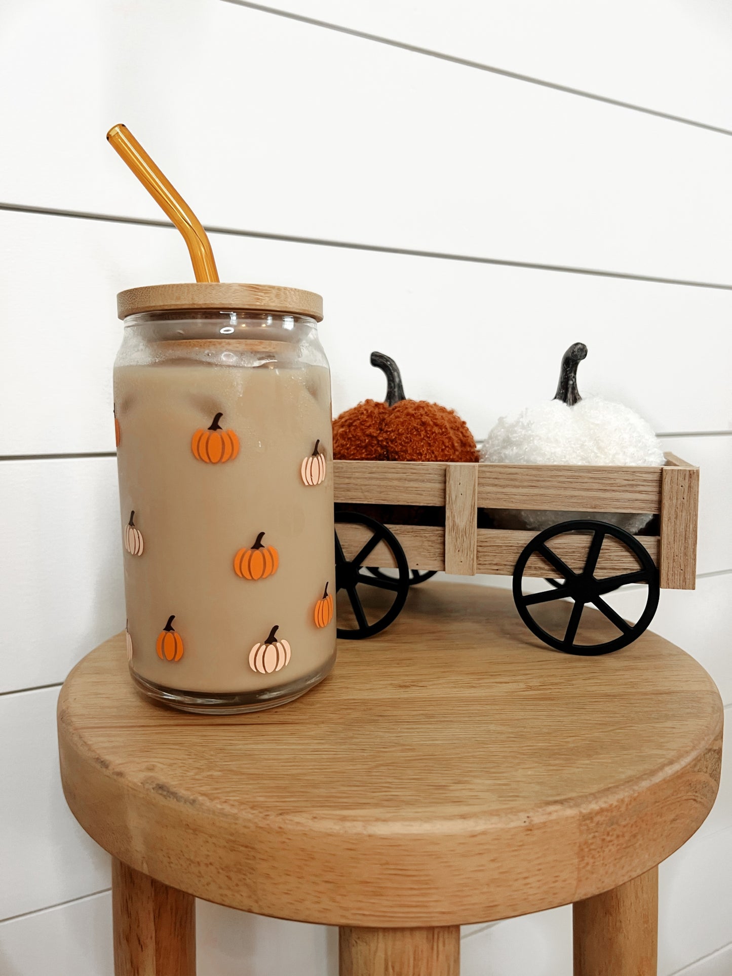 Mini Pumpkins Glass Can
