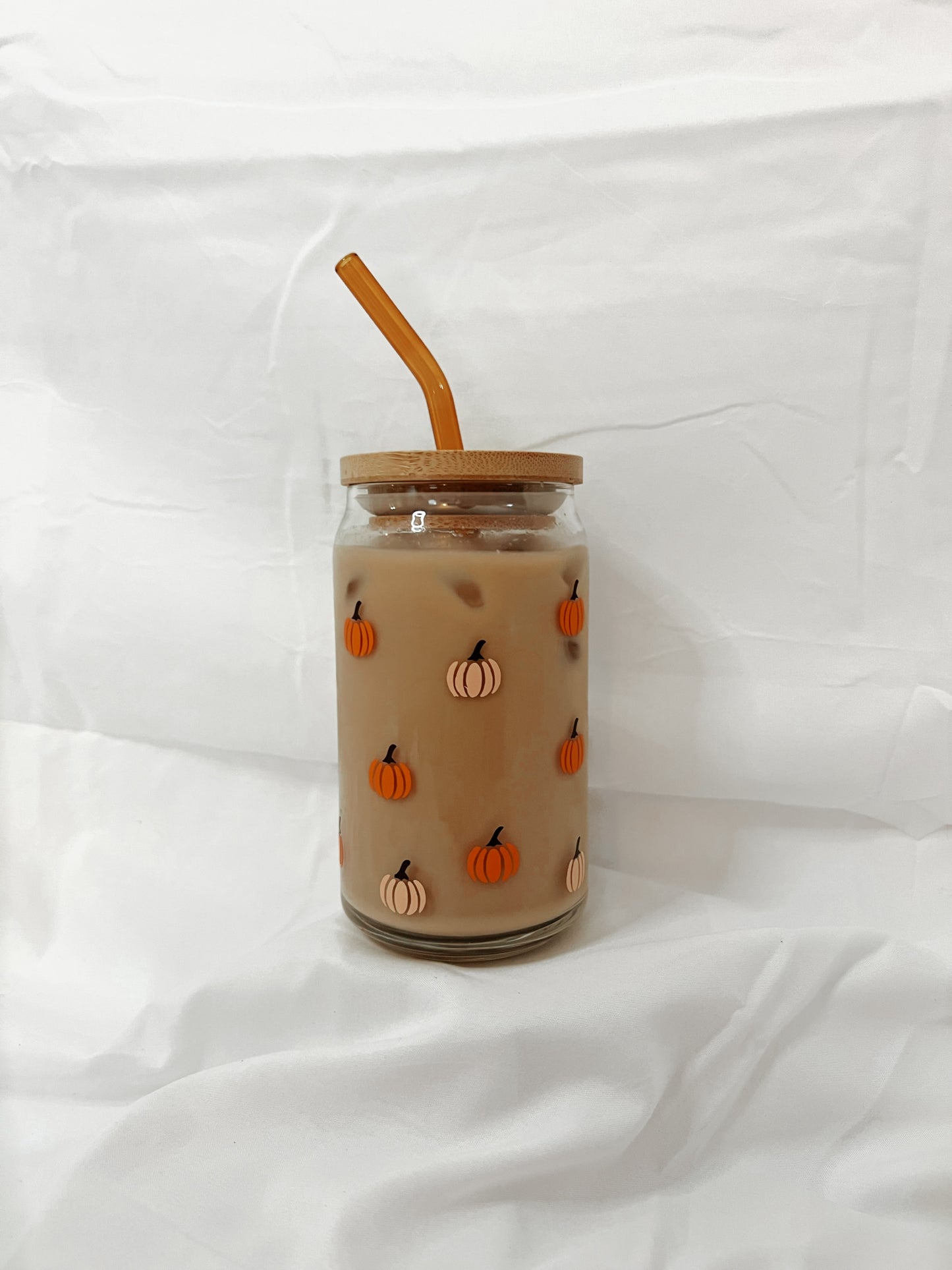 Mini Pumpkins Glass Can