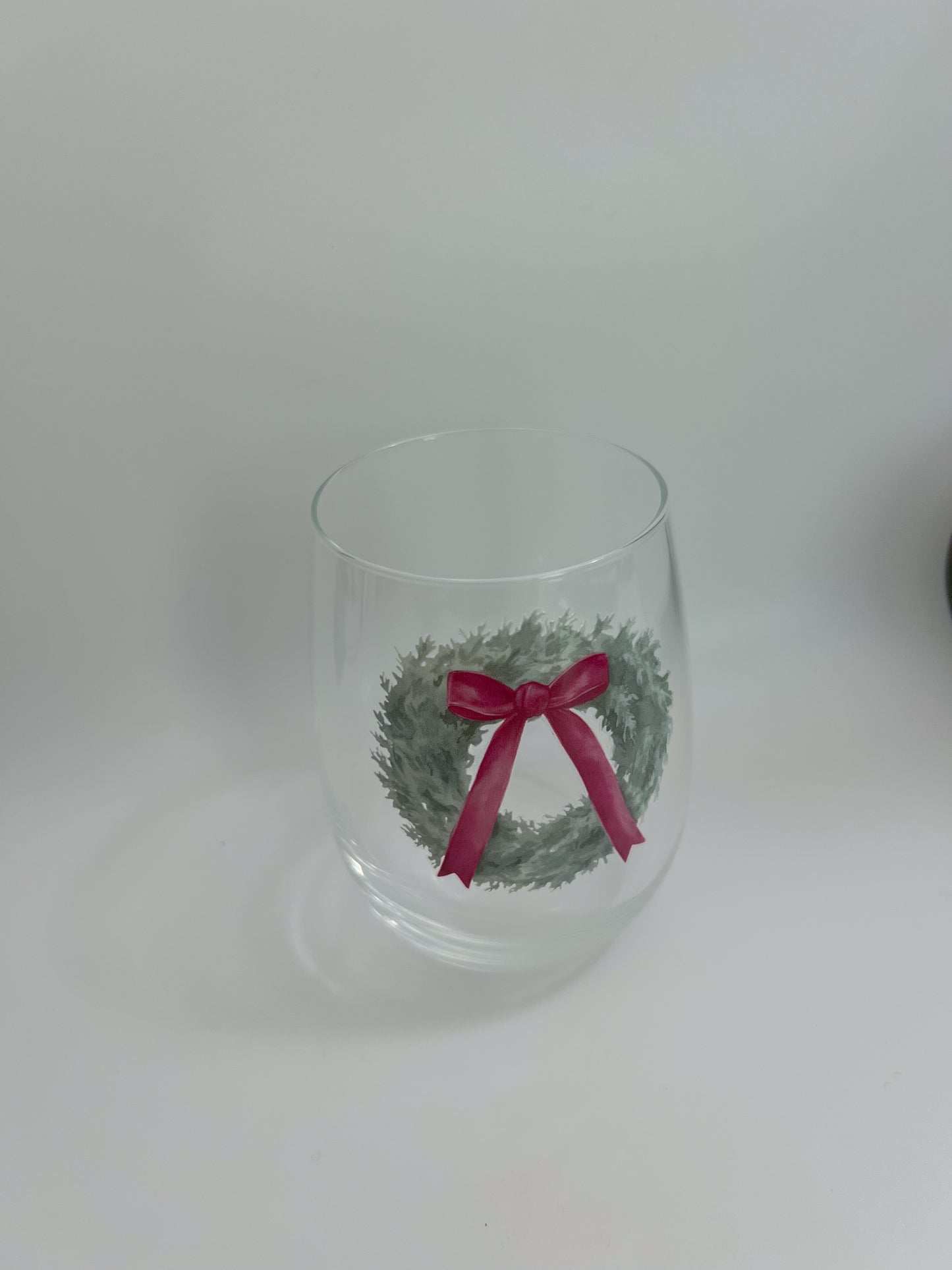 Chritsmas Wreath Wine Glass
