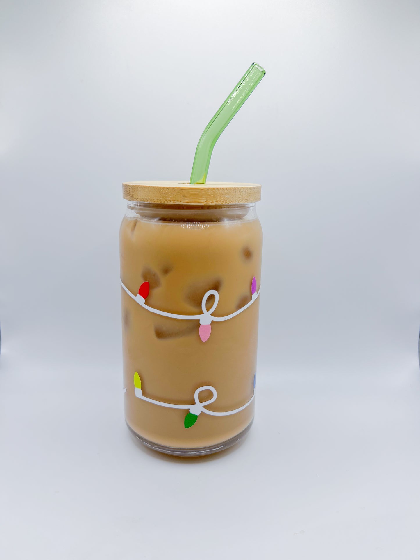 Christmas Lights Glass Can