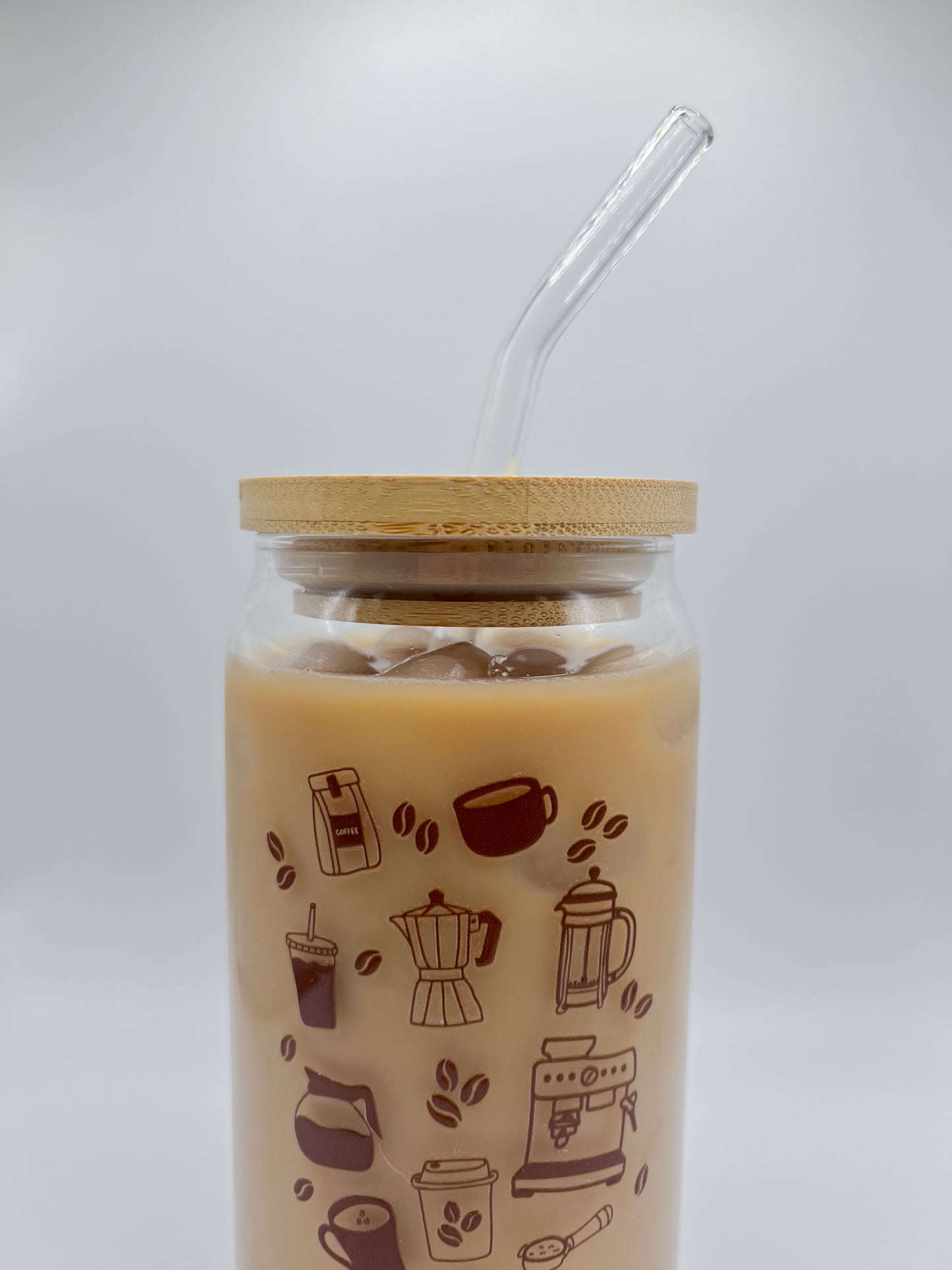 Coffee Doodles Glass Can