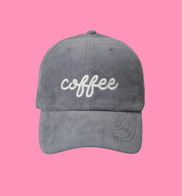 Coffee Corduroy Baseball Cap (Blue)