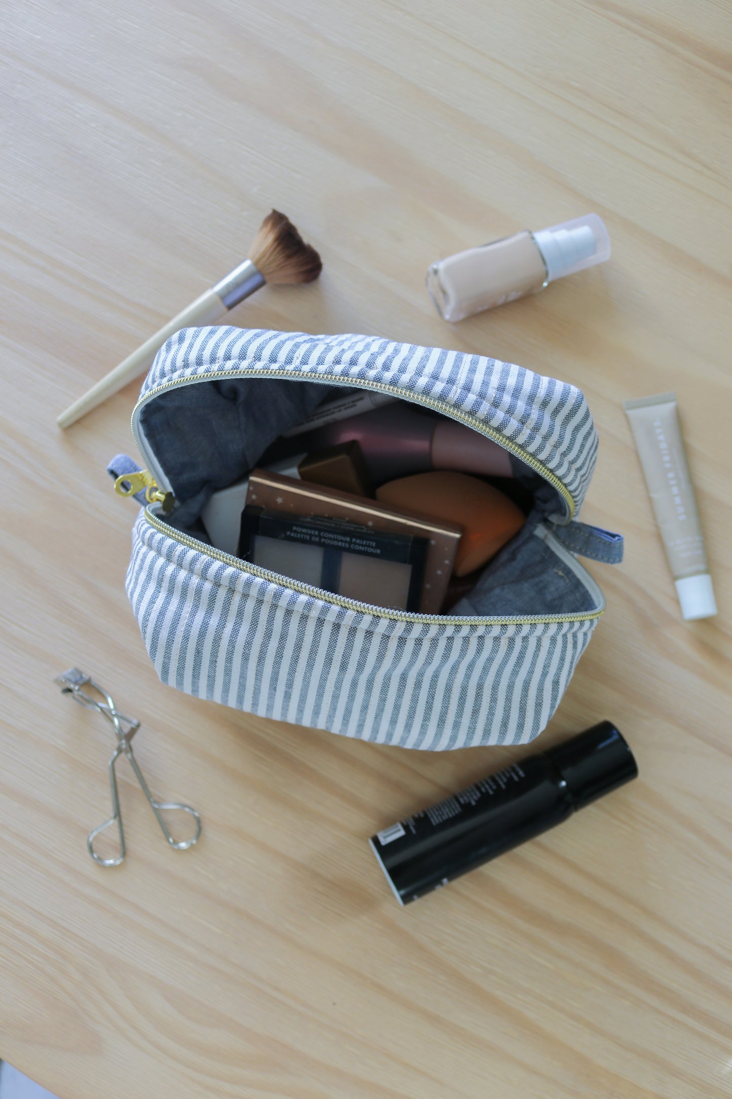 Stripped Makeup Pouch