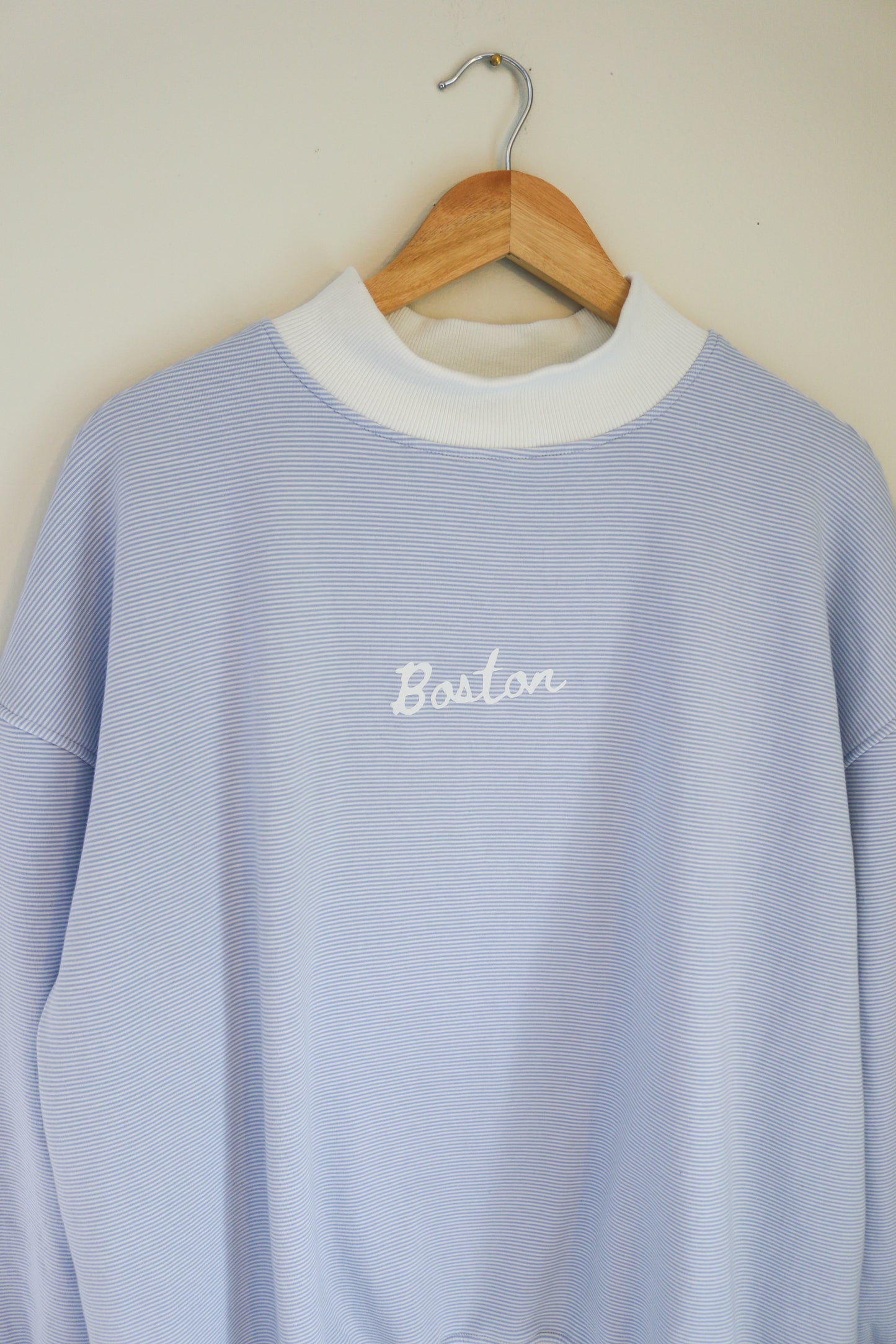 Boston Pinstripe Mock Neck