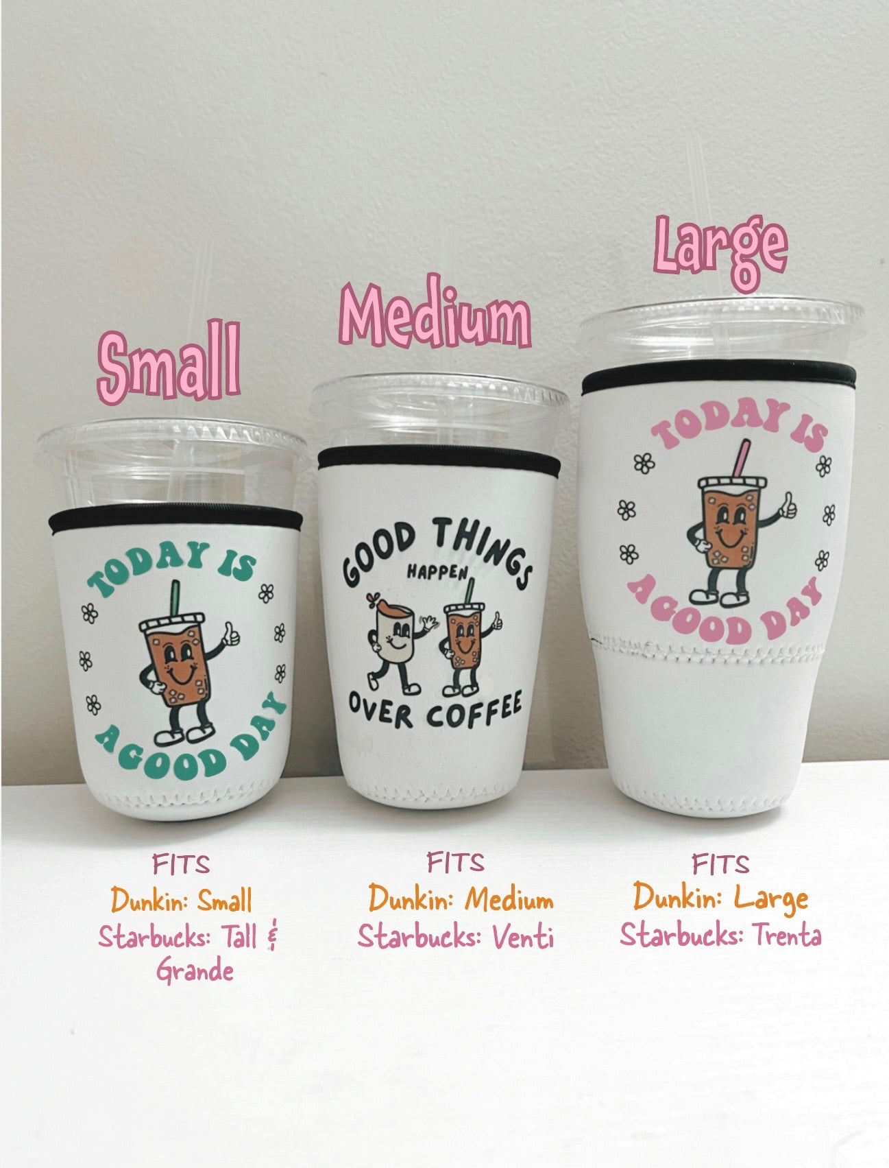 Iced Coffee Cozy. Drink Cozy. Hot/Cold Sleeve. Ice Coffee Drink