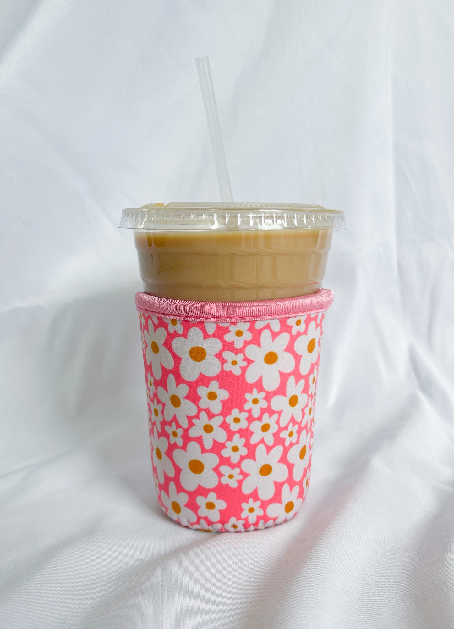 Pink Daisy Coffee Koozie