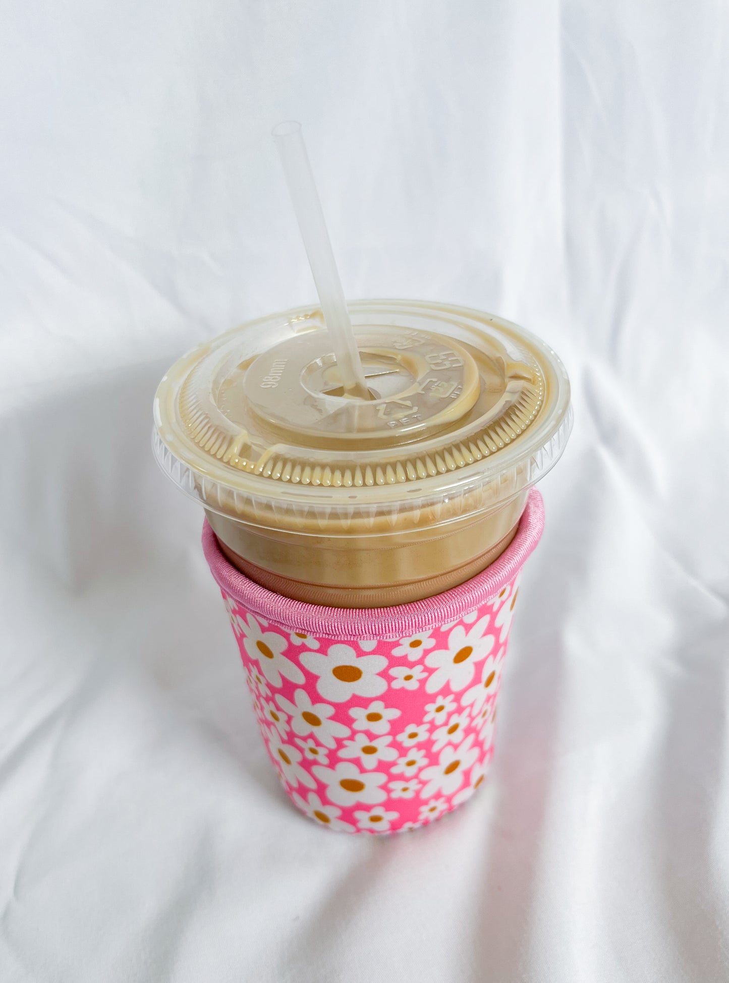 Pink Daisy Coffee Koozie