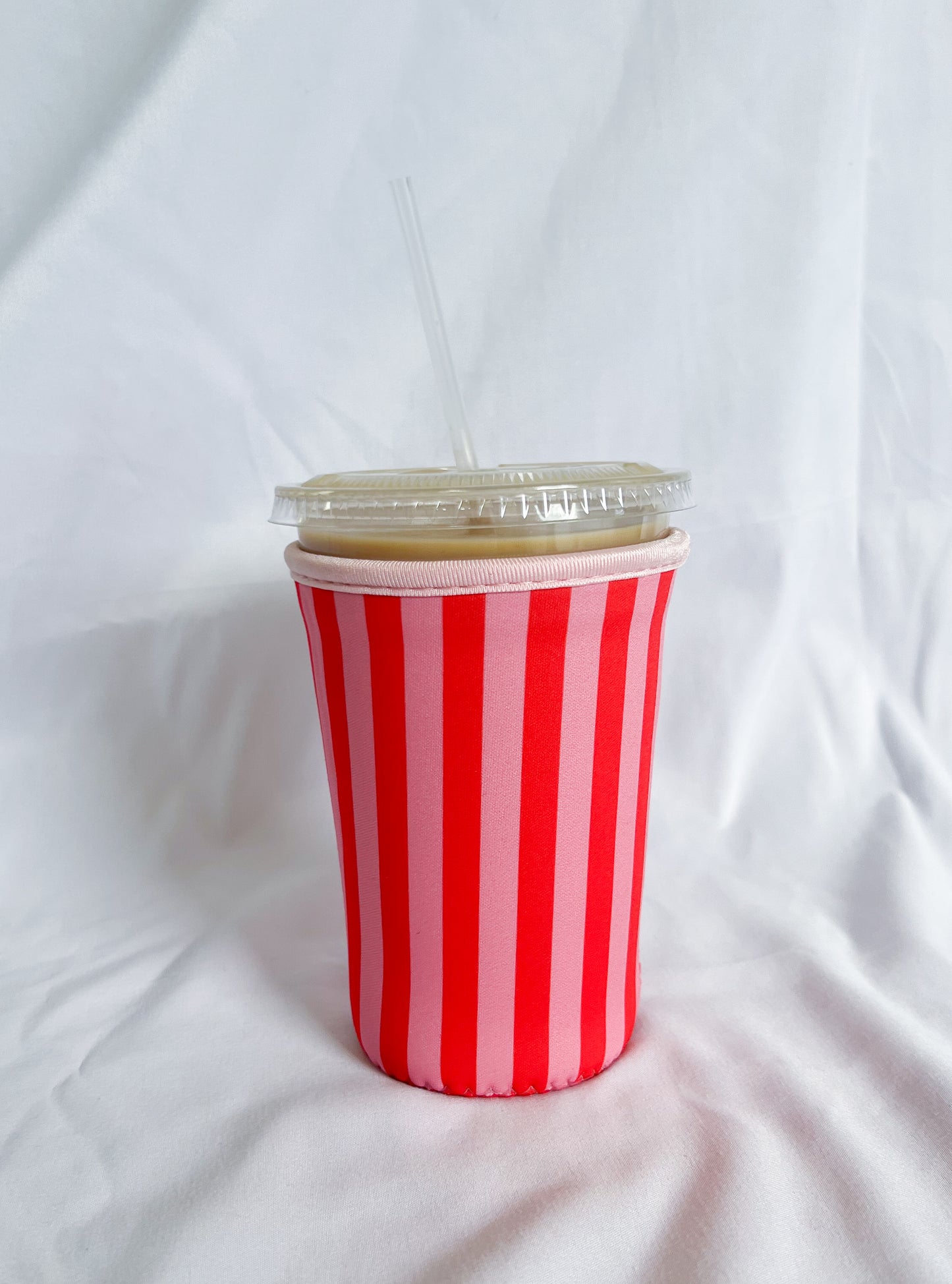 Striped Coffee Koozie (Red)