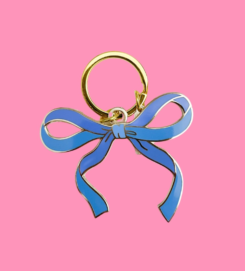 Blue Bow Keychain