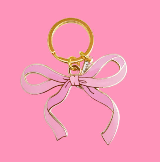 Pink Bow Keychain