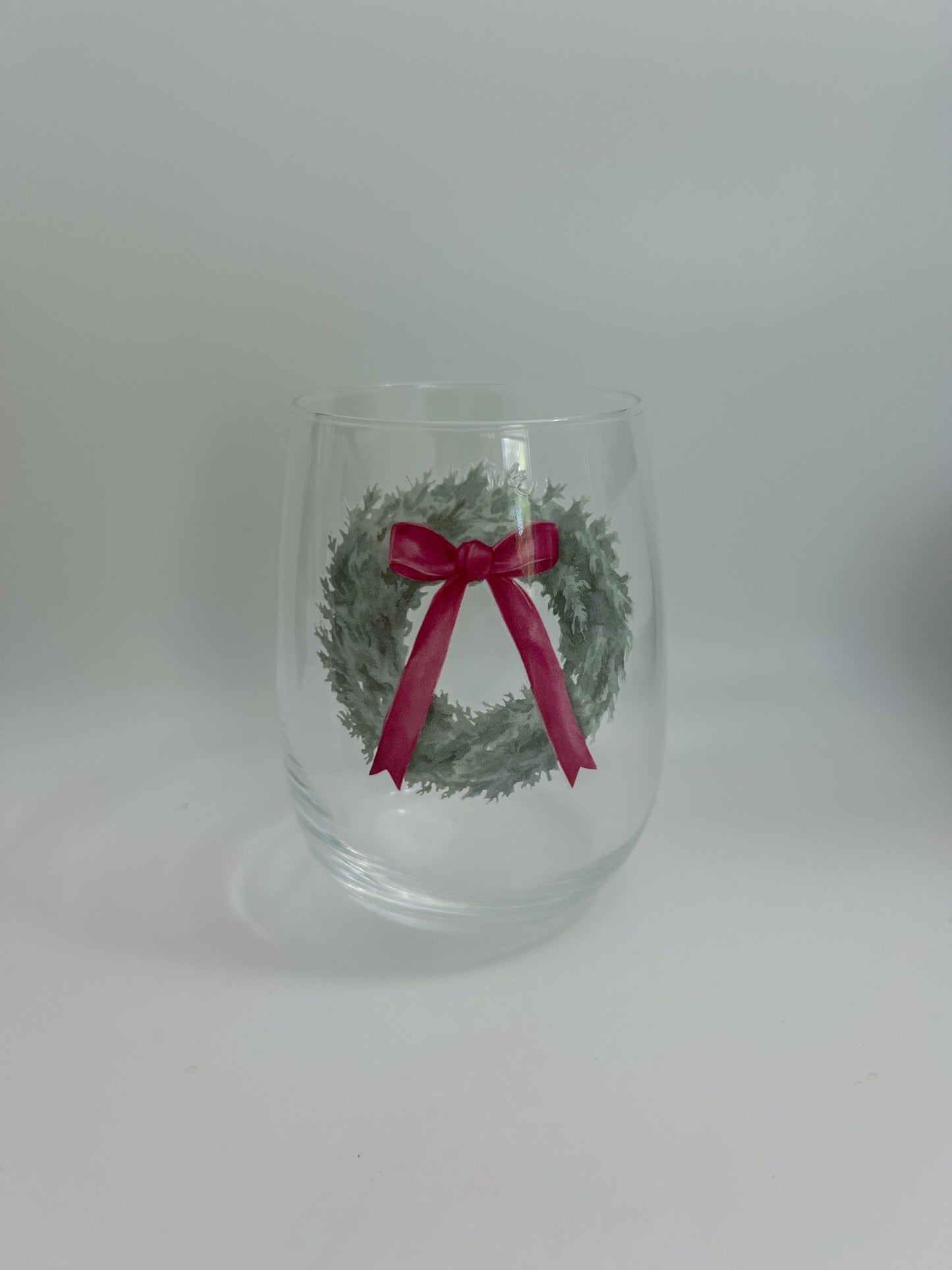 Chritsmas Wreath Wine Glass