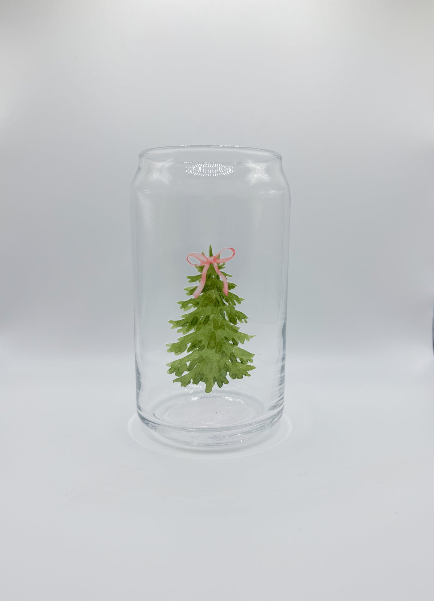 Watercolor Tree Glass Can