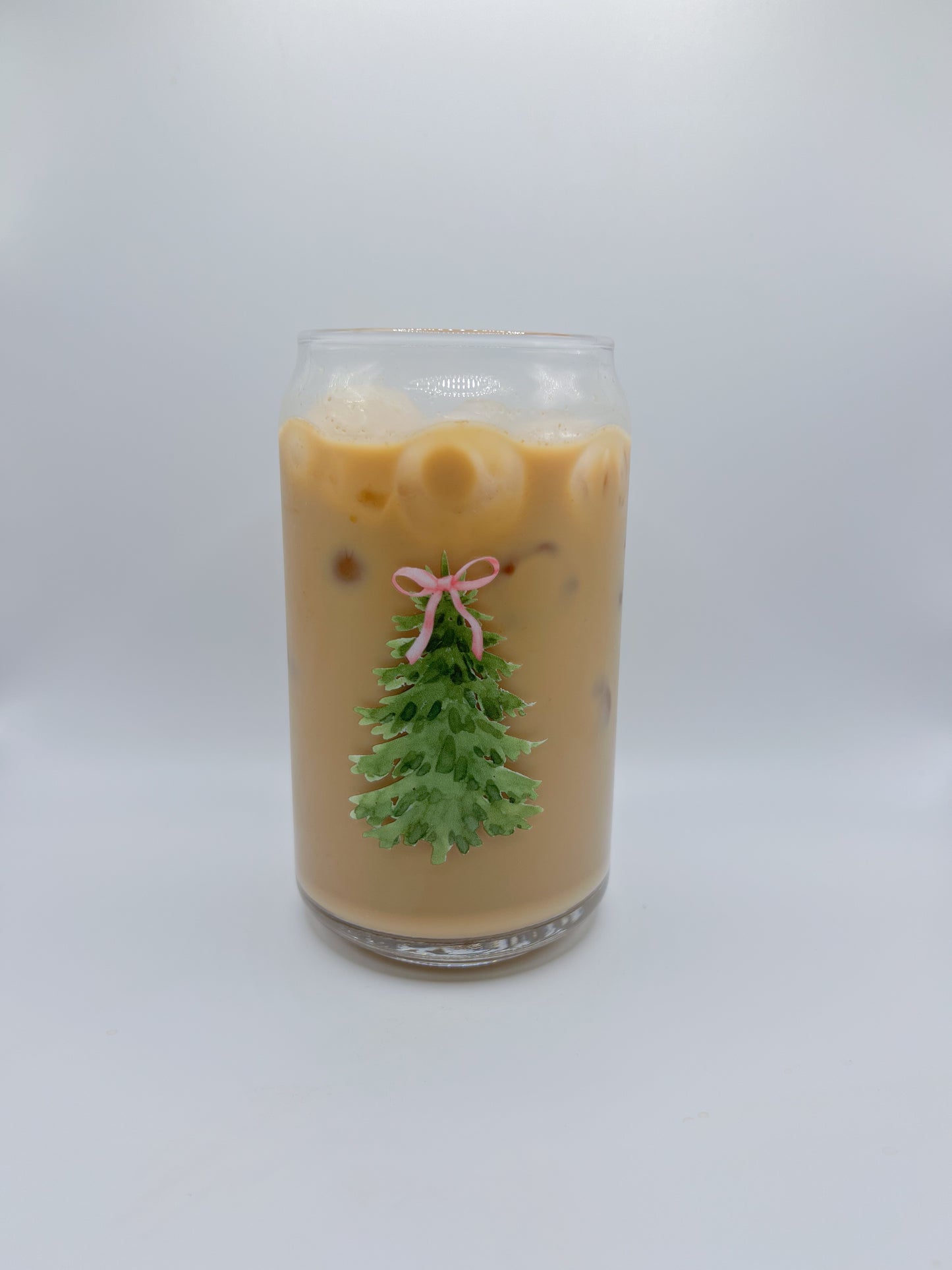 Watercolor Tree Glass Can