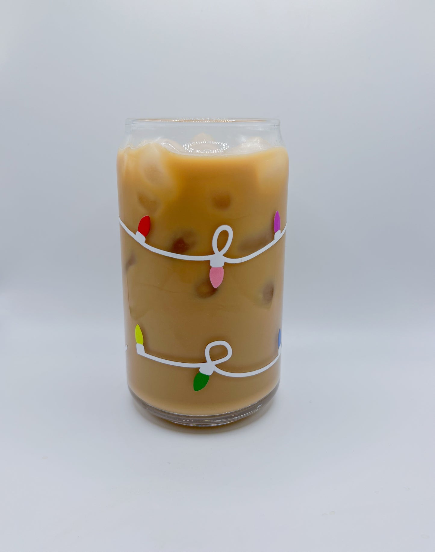 Christmas Lights Glass Can