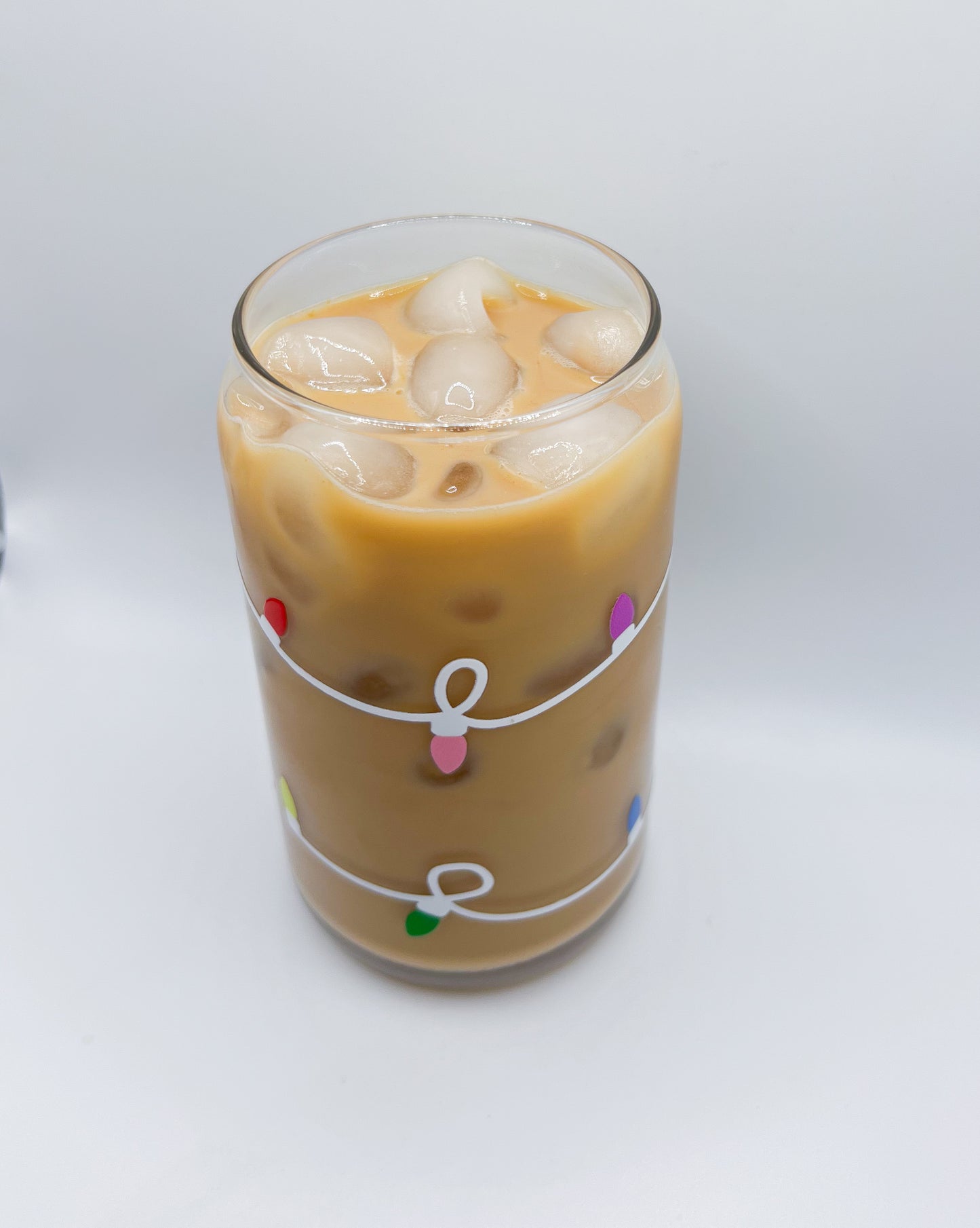 Christmas Lights Glass Can