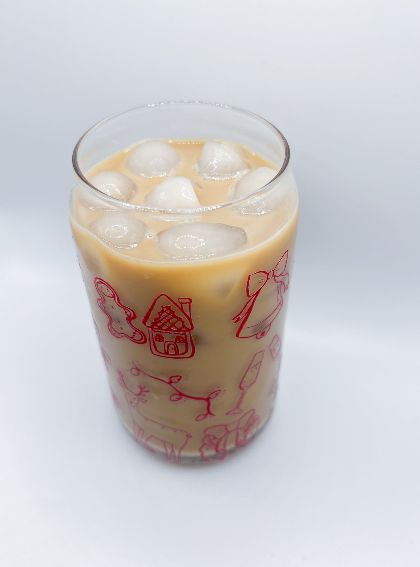 Christmas Doodles Glass Can