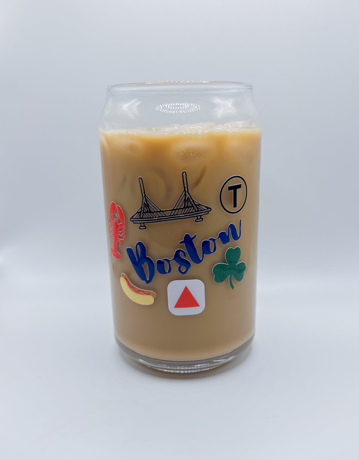 Boston Doodles Glass Can