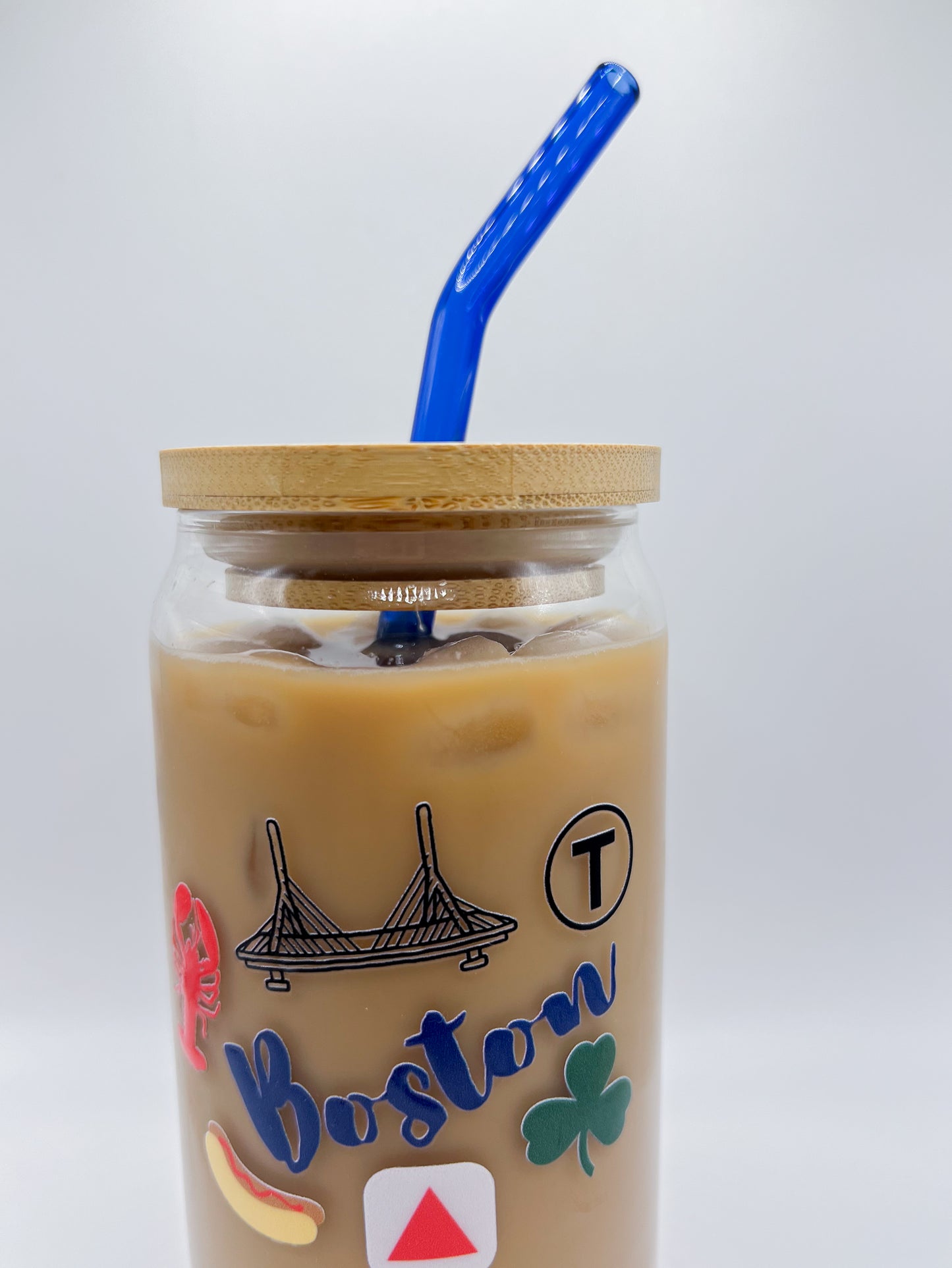 Boston Doodles Glass Can