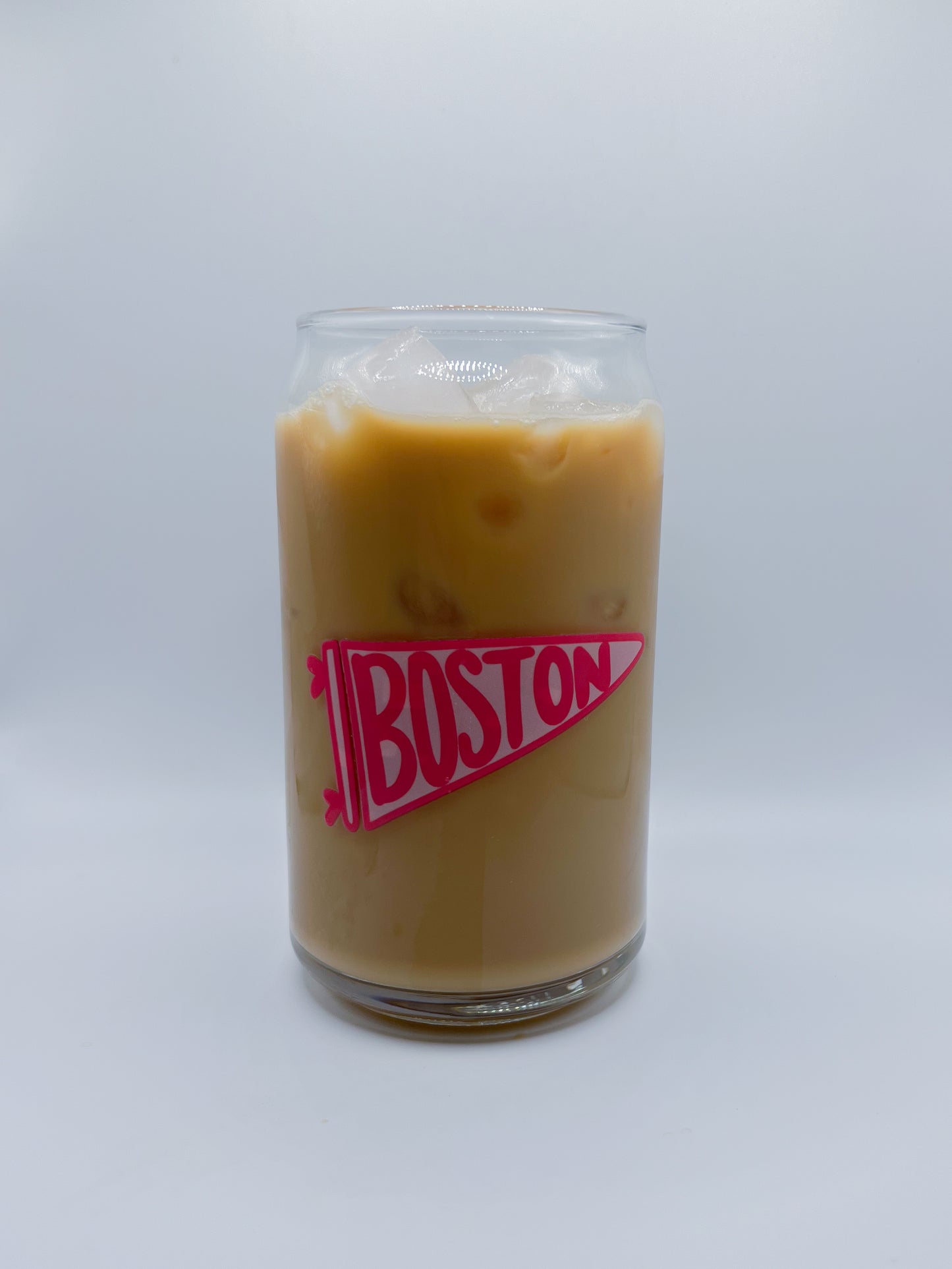 Boston Pennant Flag Glass Can