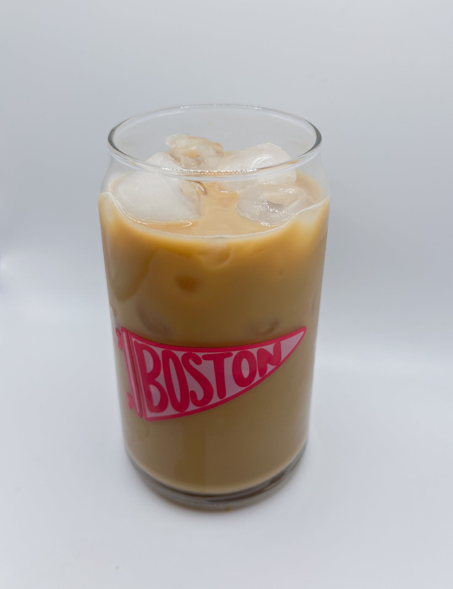 Boston Pennant Flag Glass Can