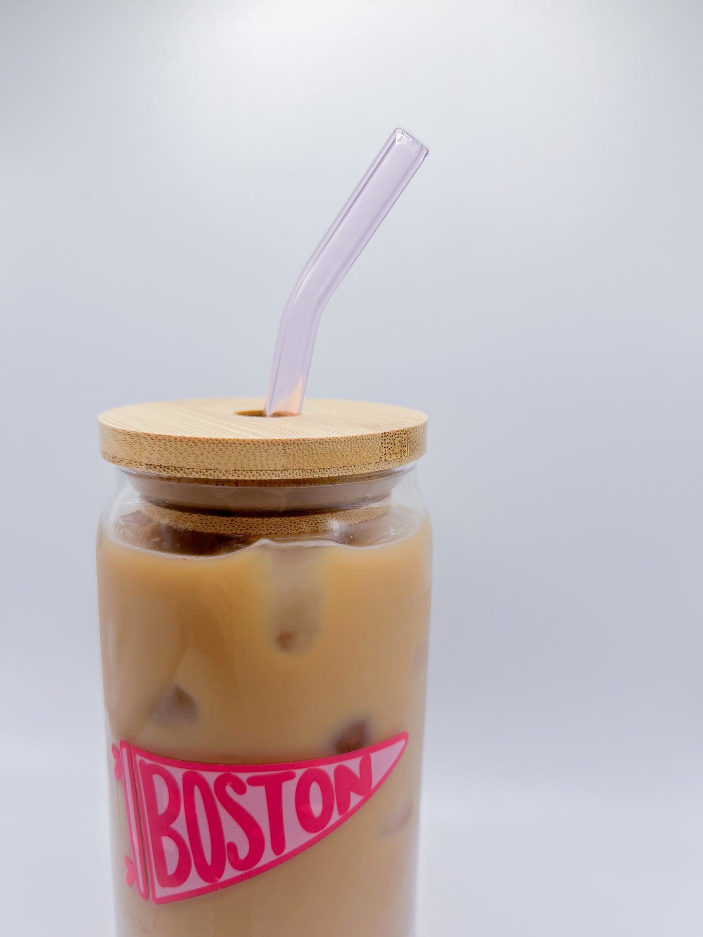 Boston Pennant Flag Glass Can