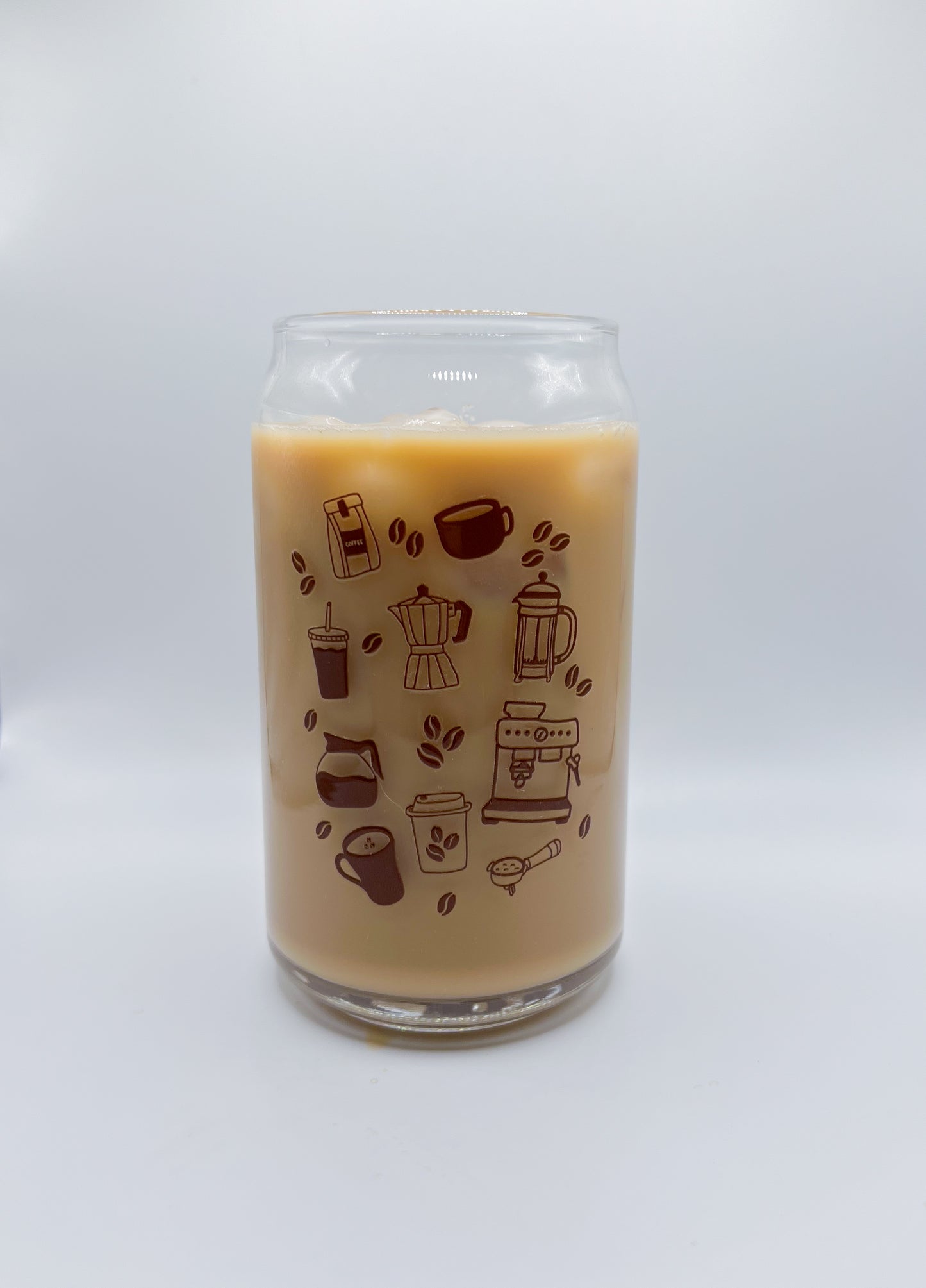 Coffee Doodles Glass Can