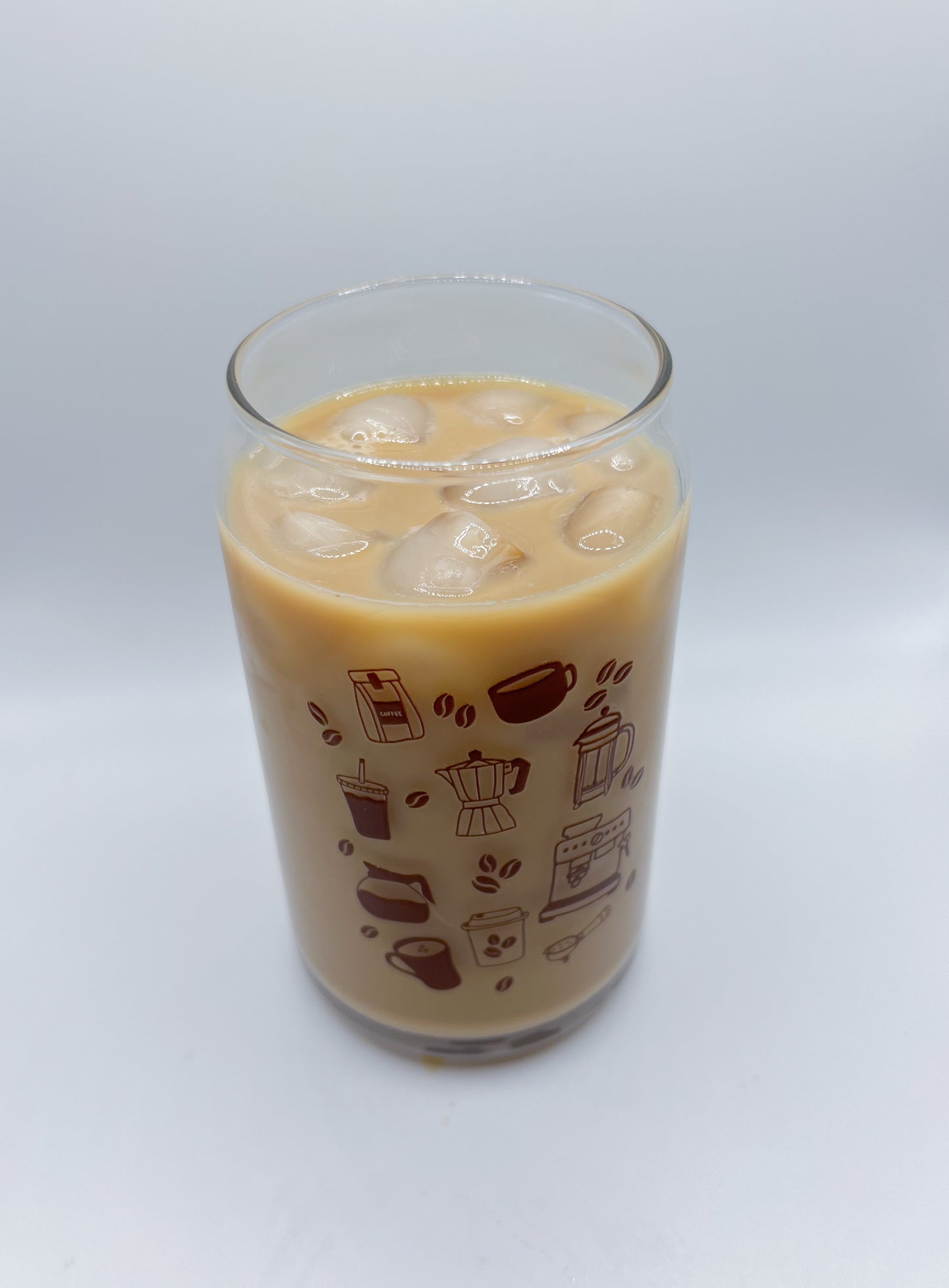 Coffee Doodles Glass Can