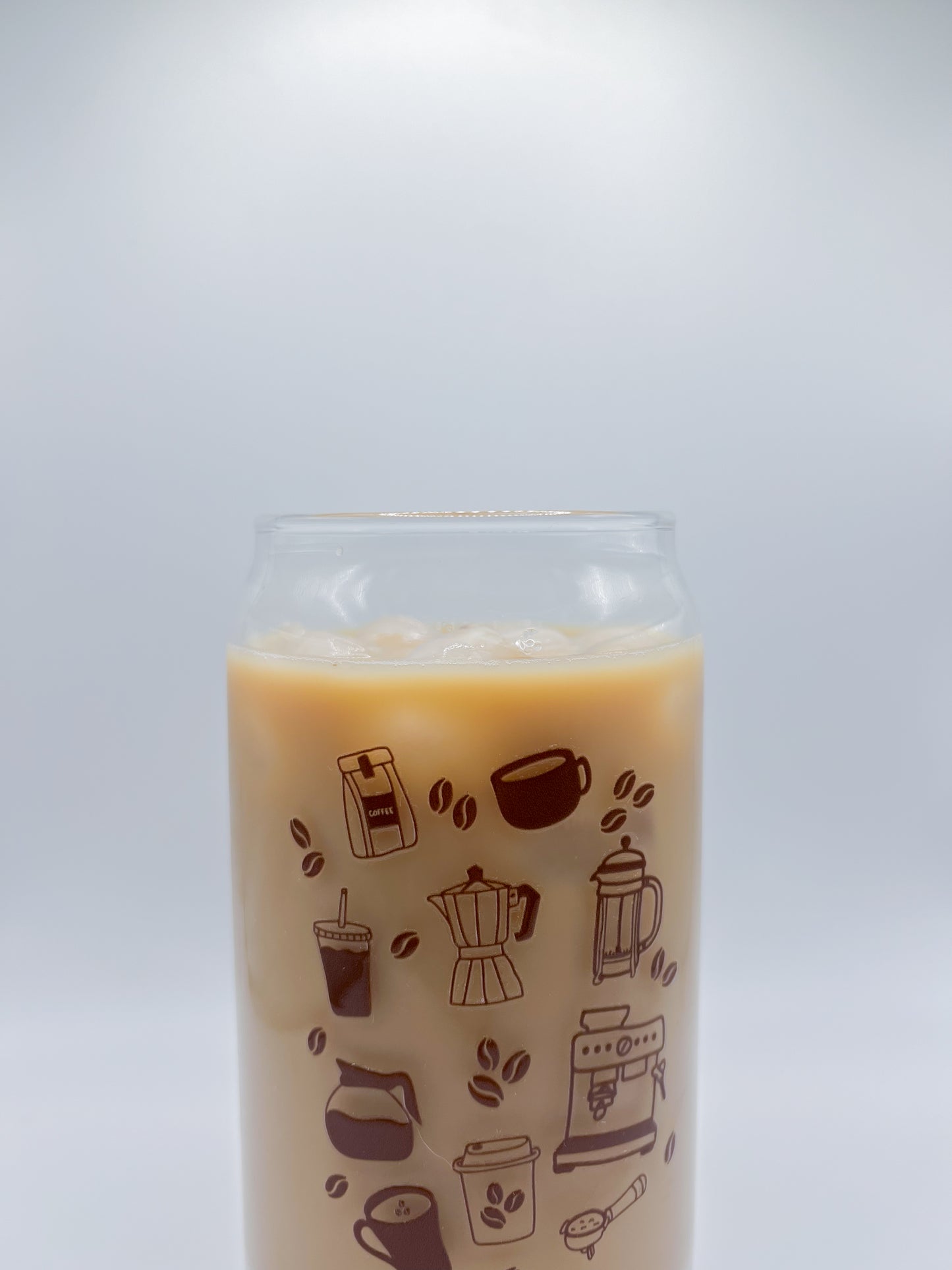 Coffee Doodles Glass Can