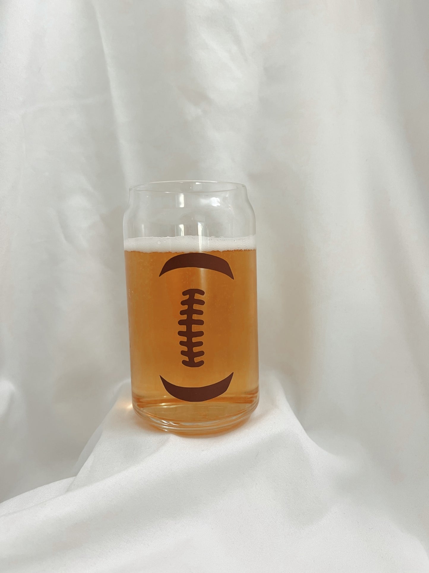 Football Outline Glass Can