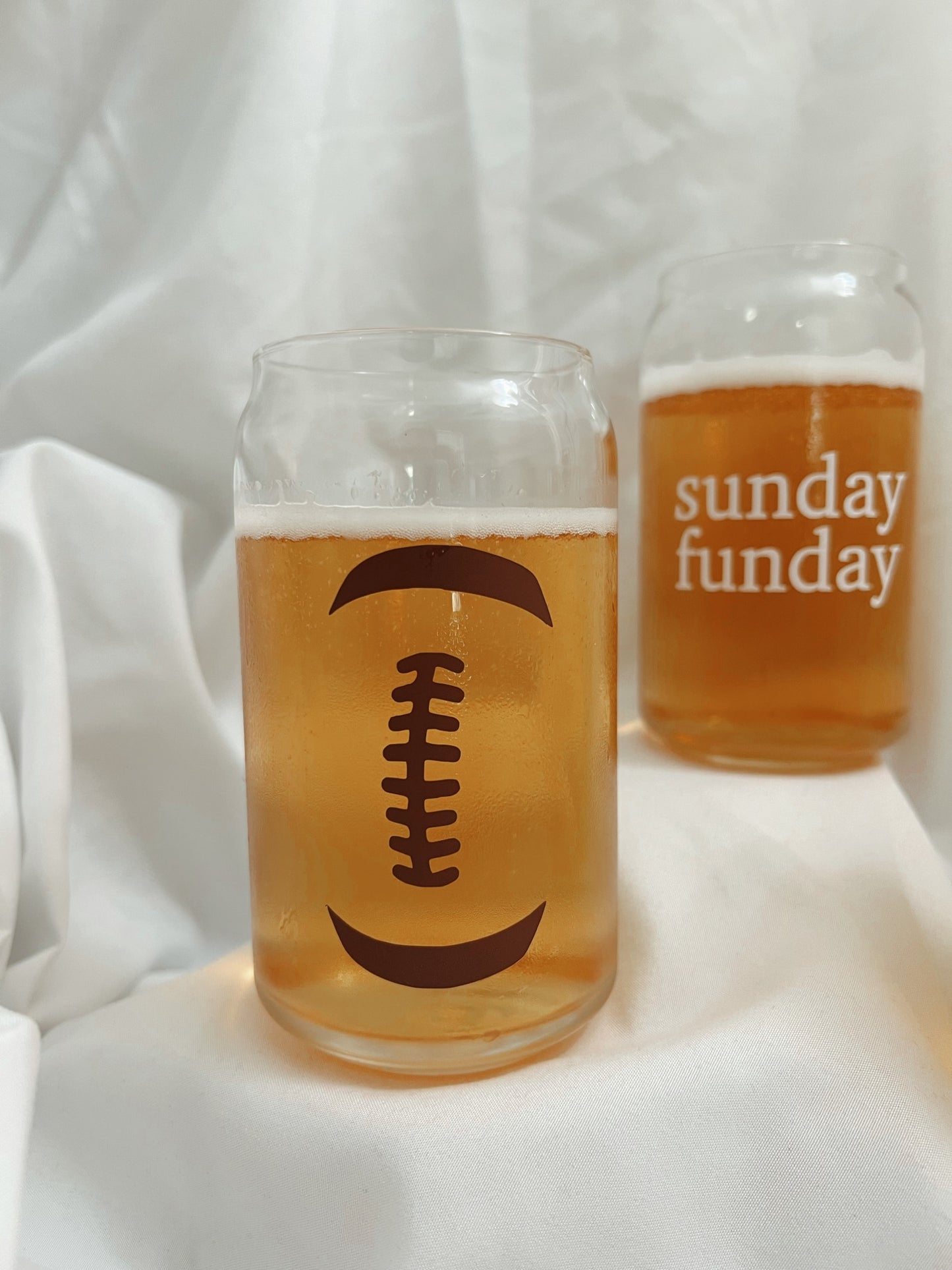 Football Outline Glass Can