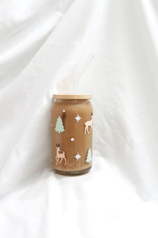 Reindeer Glass Can