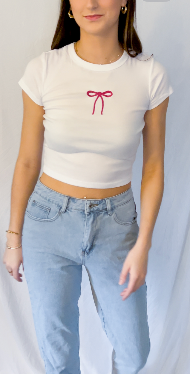 Bow Cropped Tee