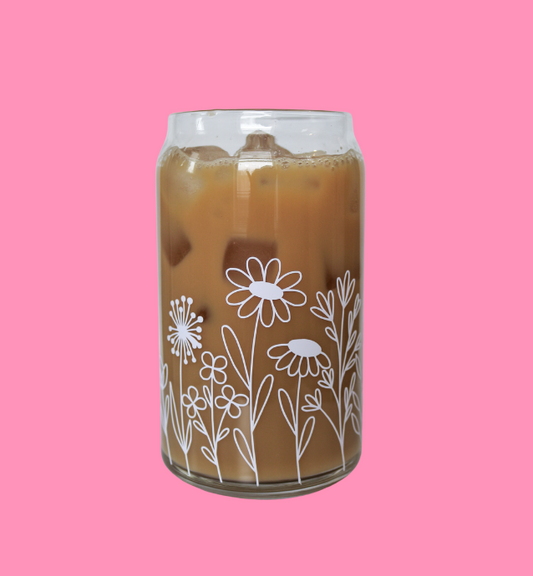 Wildflower Glass Can