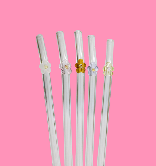 Flower Glass Straw