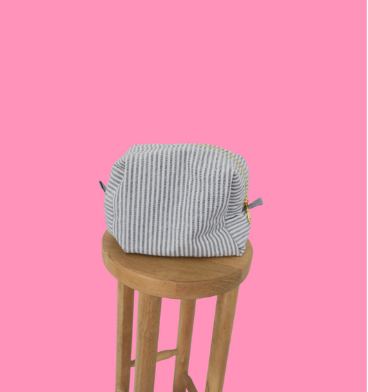 Stripped Makeup Pouch
