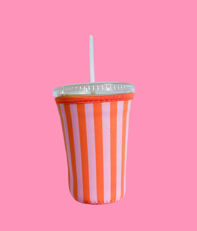 Striped Coffee Koozie (Orange)