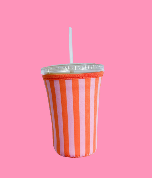 Striped Coffee Koozie (Orange)