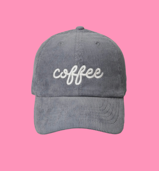 Coffee Corduroy Baseball Cap (Blue)