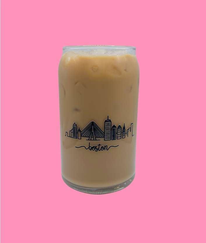 Boston Skyline Glass Can